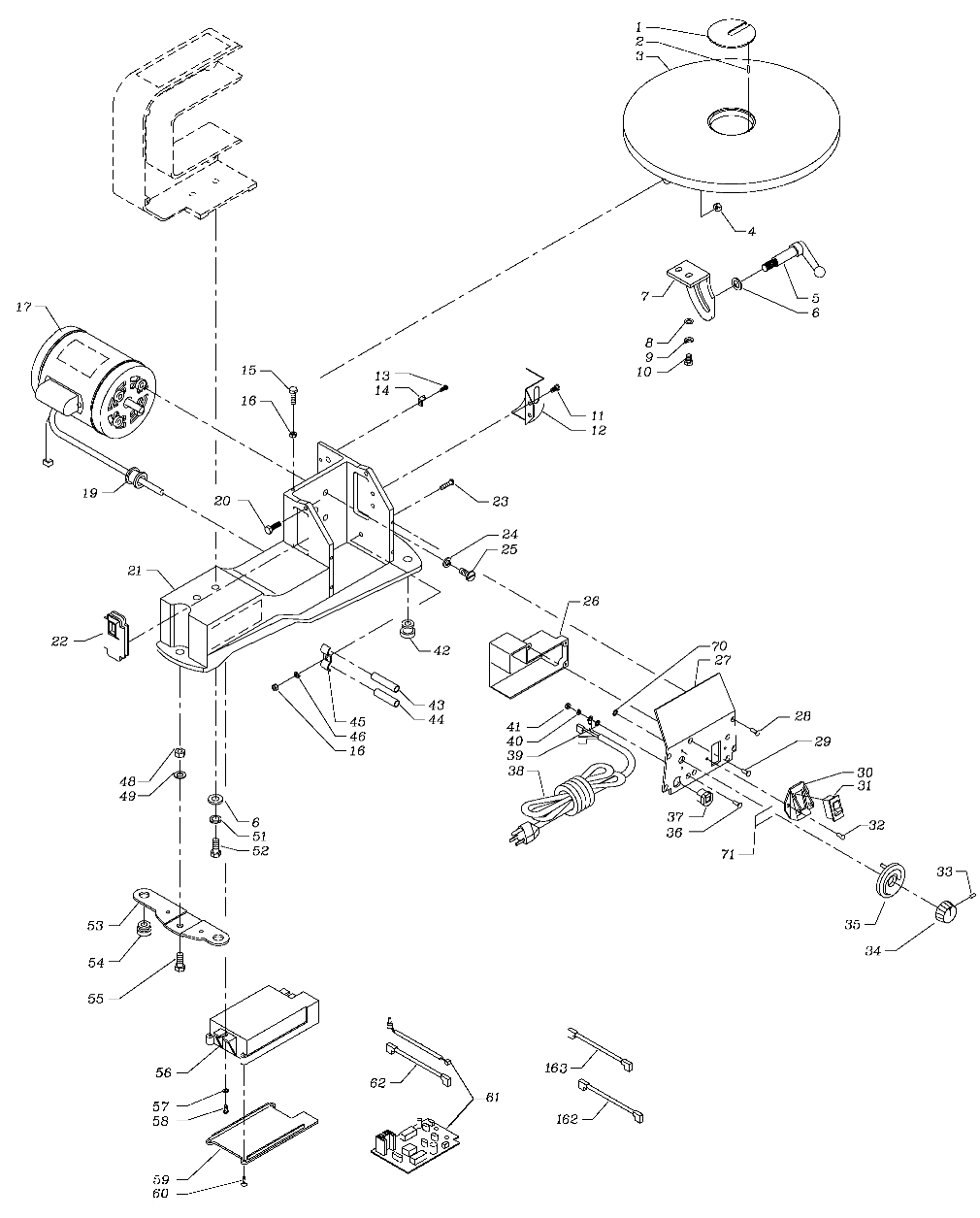 Default 2 Diagram and Parts List for BT1600-AR Type 1 Black and Decker Jig Saw
